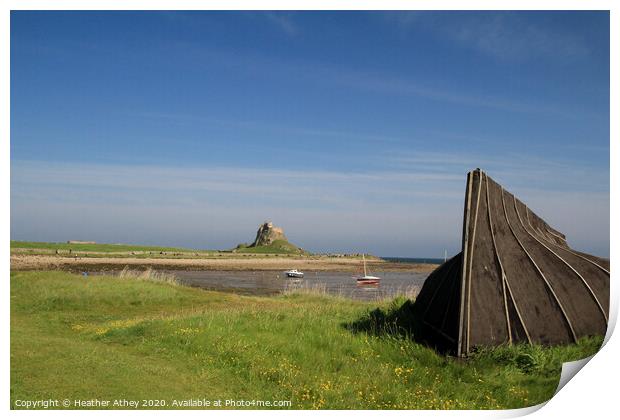 View across Lindisfarne harbour Print by Heather Athey
