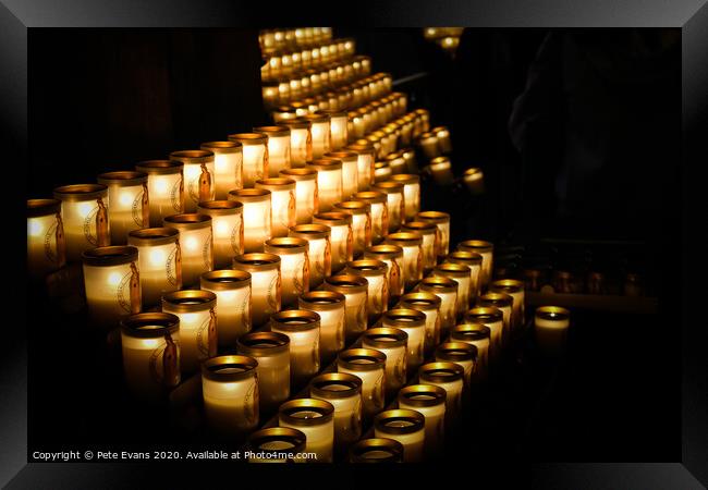 Candles of Notre Dame Framed Print by Pete Evans