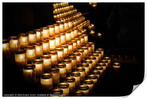 Candles of Notre Dame Print by Pete Evans