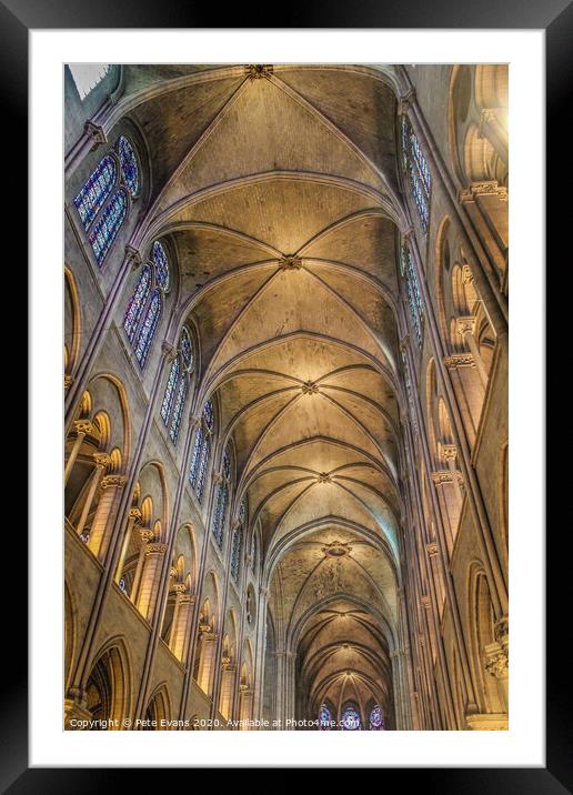 Inside Notre Dame Framed Mounted Print by Pete Evans