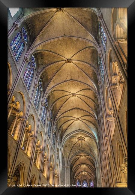 Inside Notre Dame Framed Print by Pete Evans