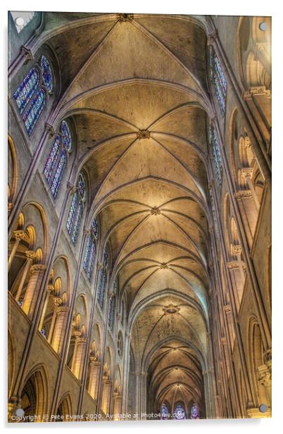 Inside Notre Dame Acrylic by Pete Evans
