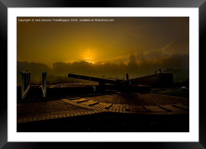 Foxton top lock in the mist  Framed Mounted Print by Jack Jacovou Travellingjour