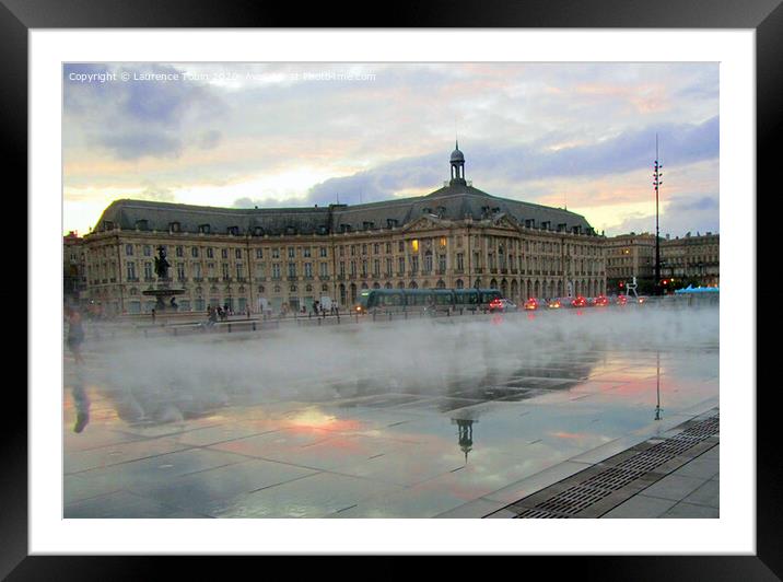 Water Sculpture in Bordeaux France Framed Mounted Print by Laurence Tobin