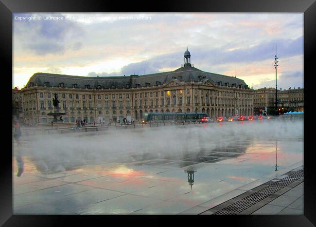 Water Sculpture in Bordeaux France Framed Print by Laurence Tobin