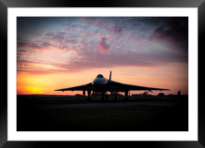 Vulcan Bomber Crew Sunset Framed Mounted Print by J Biggadike