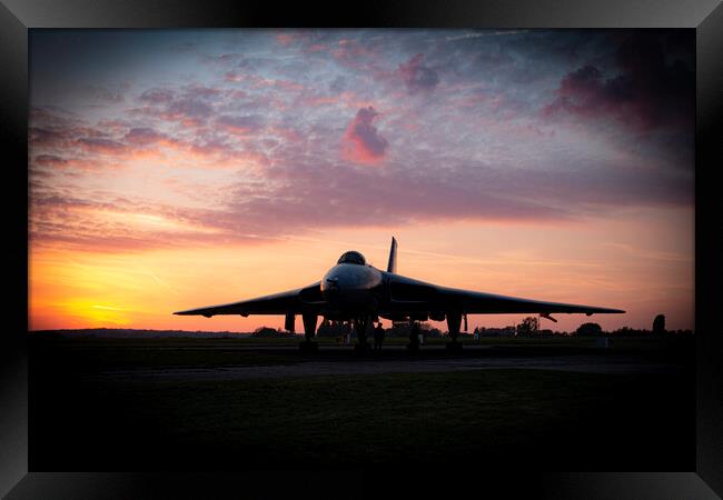 Vulcan Bomber Crew Sunset Framed Print by J Biggadike