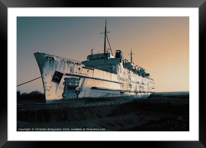 Abandoned cruise ship Framed Mounted Print by Christian Bridgwater