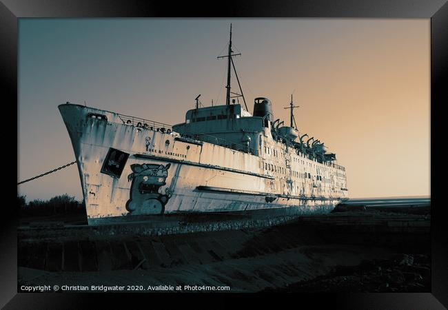 Abandoned cruise ship Framed Print by Christian Bridgwater