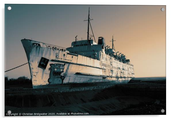 Abandoned cruise ship Acrylic by Christian Bridgwater