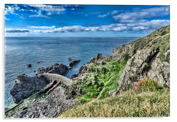 Portpatrick Cliffs Acrylic by Valerie Paterson