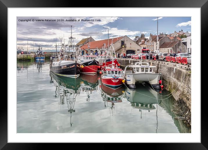 Pittenweem Harbour Framed Mounted Print by Valerie Paterson