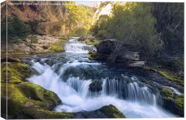 The Source of the Pitarque River in Teruel, Spain Canvas Print by Pere Sanz