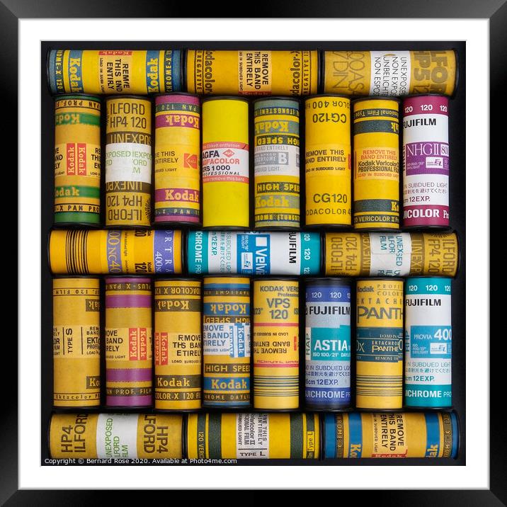 Unexposed 120 Roll Film Collection Framed Mounted Print by Bernard Rose Photography
