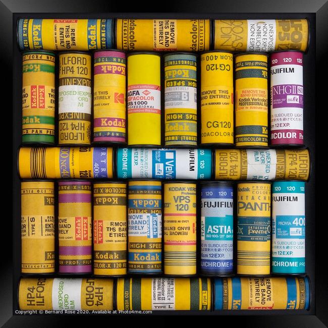 Unexposed 120 Roll Film Collection Framed Print by Bernard Rose Photography
