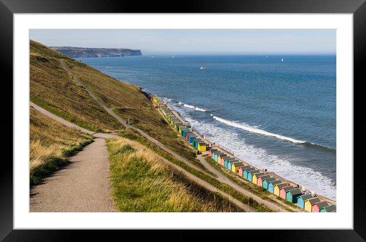 Zig zagging paths above Whitby sands Framed Mounted Print by Jason Wells