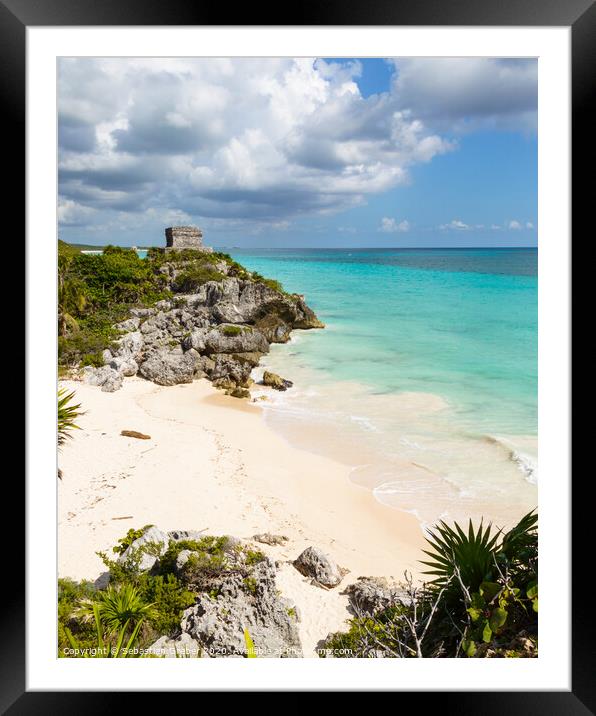 Temple of the god of wind, Tulum Framed Mounted Print by Sebastien Greber