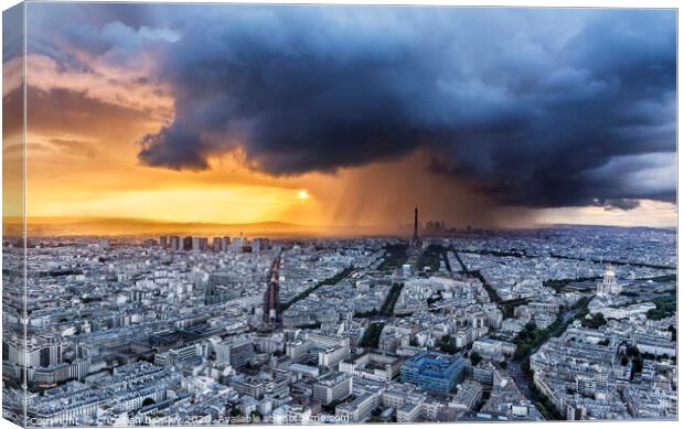 Paris Sunset - Sun and Storm Canvas Print by Christian Beasley