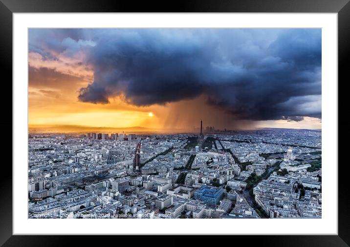 Paris Sunset - Sun and Storm Framed Mounted Print by Christian Beasley