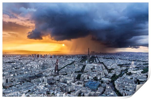 Paris Sunset - Sun and Storm Print by Christian Beasley