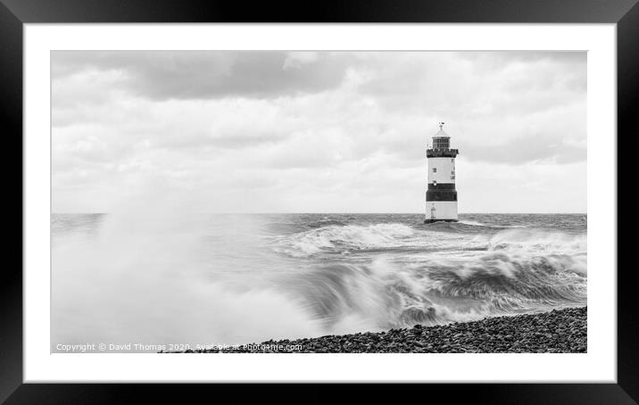 The Mighty Penmon Lighthouse Framed Mounted Print by David Thomas