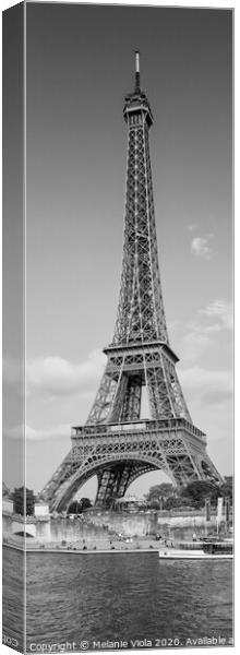 PARIS Eiffel Tower & River Seine Panorama | Monoch Canvas Print by Melanie Viola