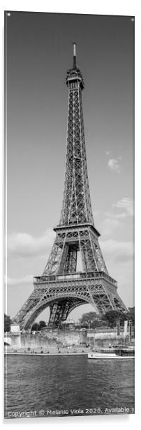 PARIS Eiffel Tower & River Seine Panorama | Monoch Acrylic by Melanie Viola