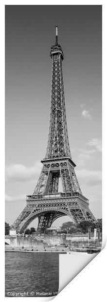 PARIS Eiffel Tower & River Seine Panorama | Monoch Print by Melanie Viola