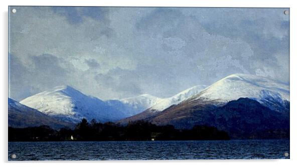 loch lomond in winter Acrylic by dale rys (LP)
