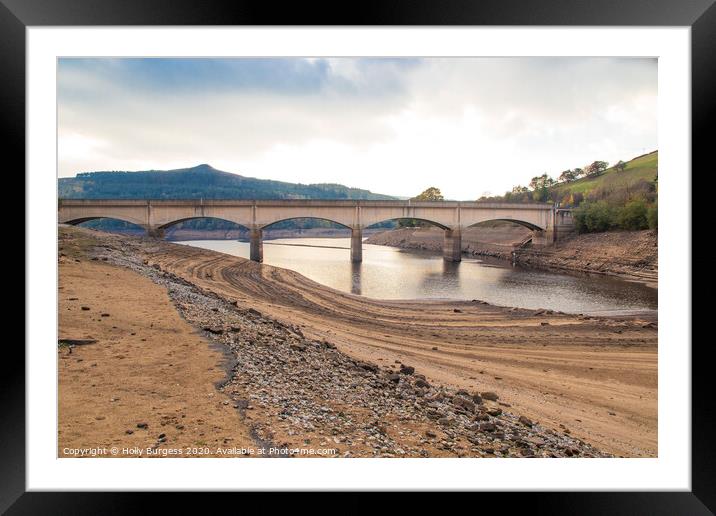 Revealed Past Beneath Ladybower Reservoir Framed Mounted Print by Holly Burgess