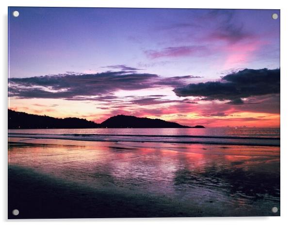 Thailand Sunset Acrylic by Rachael Hood