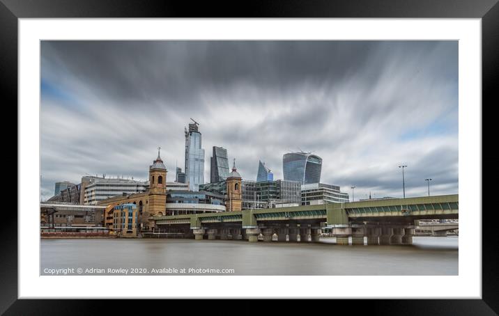 Cannon Street & The City Framed Mounted Print by Adrian Rowley