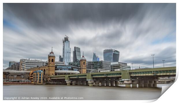 Cannon Street & The City Print by Adrian Rowley