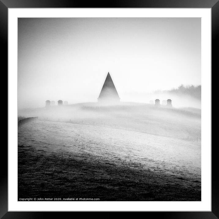 Pyramid Shrouded in Mist  Framed Mounted Print by John Potter