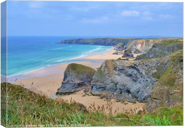 Bedruthan Steps, Cornwall Canvas Print by Nathalie Hales