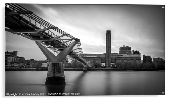 The Tate Modern & The Millennium Bridge Acrylic by Adrian Rowley