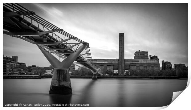 The Tate Modern & The Millennium Bridge Print by Adrian Rowley