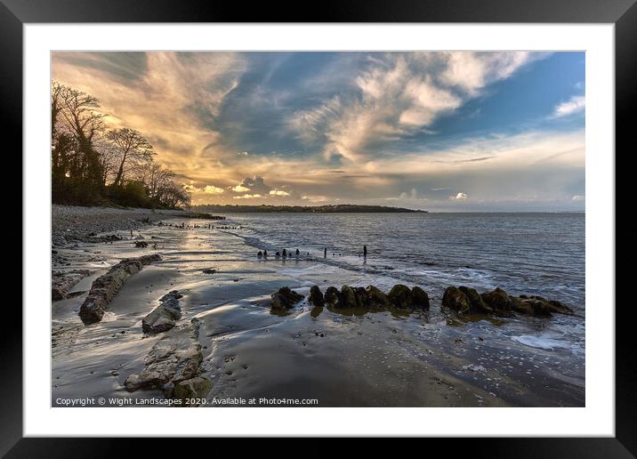 Bembridge Beach Sunset Framed Mounted Print by Wight Landscapes