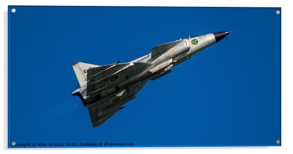 Saab Viggen Acrylic by Mike Grundy
