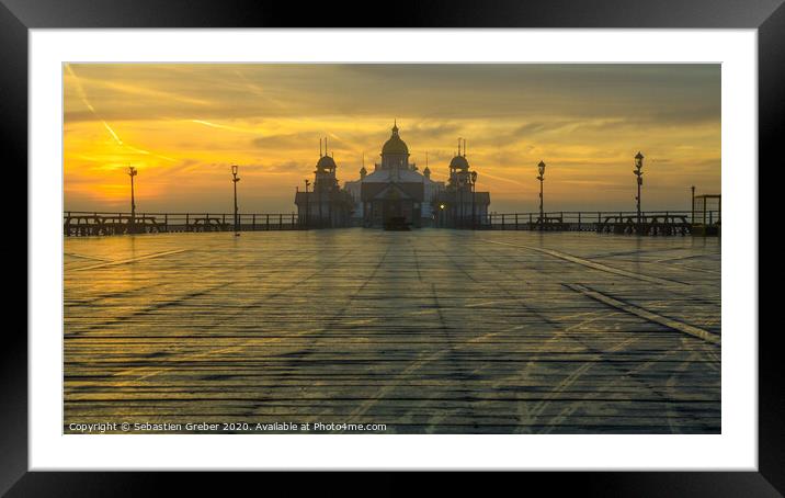 Eastbourne Pier Sunrise Framed Mounted Print by Sebastien Greber