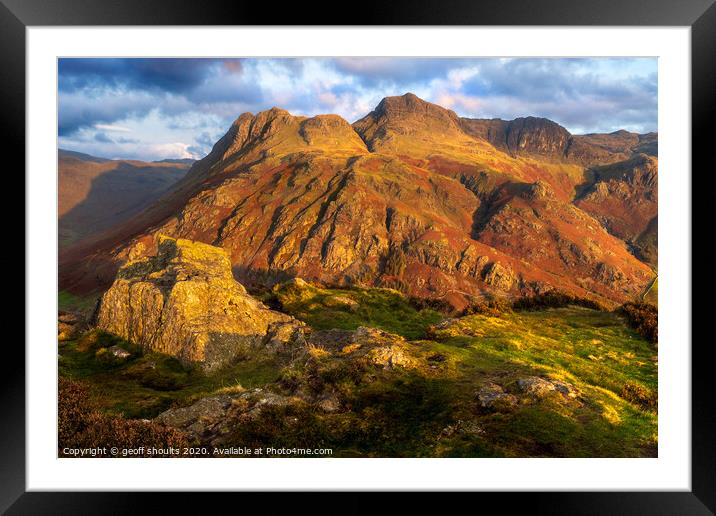 The Langdale Pikes Framed Mounted Print by geoff shoults