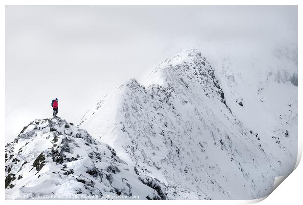 Striding Edge, winter Print by geoff shoults