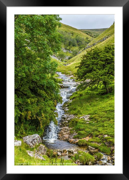 Looking Up Buckden Ghyll or Gill Yorkshire Dales Framed Mounted Print by Nick Jenkins