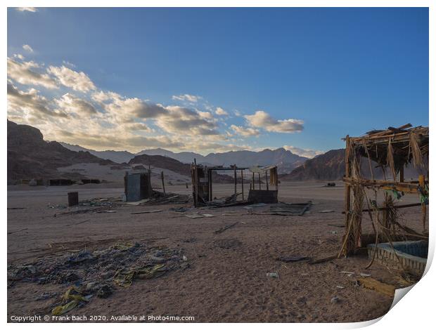 Deserted beduin homes in the Sinai desert Print by Frank Bach
