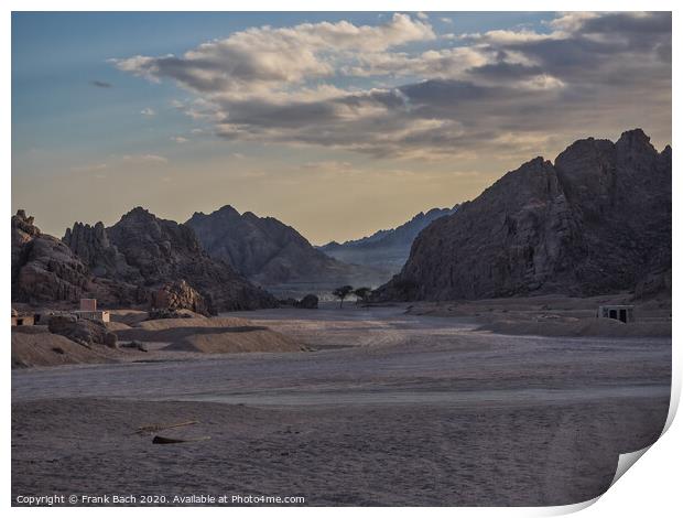 Sinai desert close to sunset Print by Frank Bach