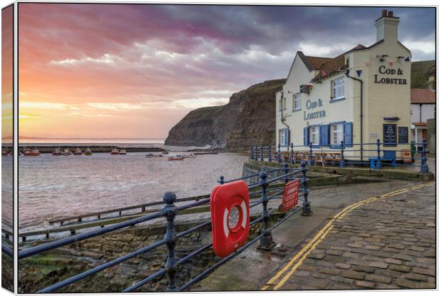 Staithes Canvas Print by Tony Swain