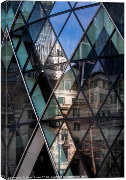 London Reflections Canvas Print by Peter Jones