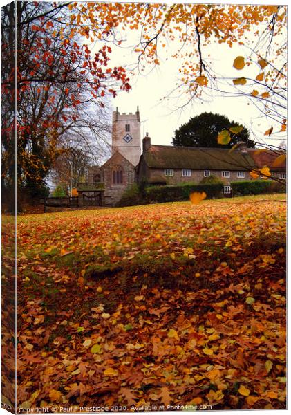 Manaton Church, Dartmoor,  in Autumn Canvas Print by Paul F Prestidge