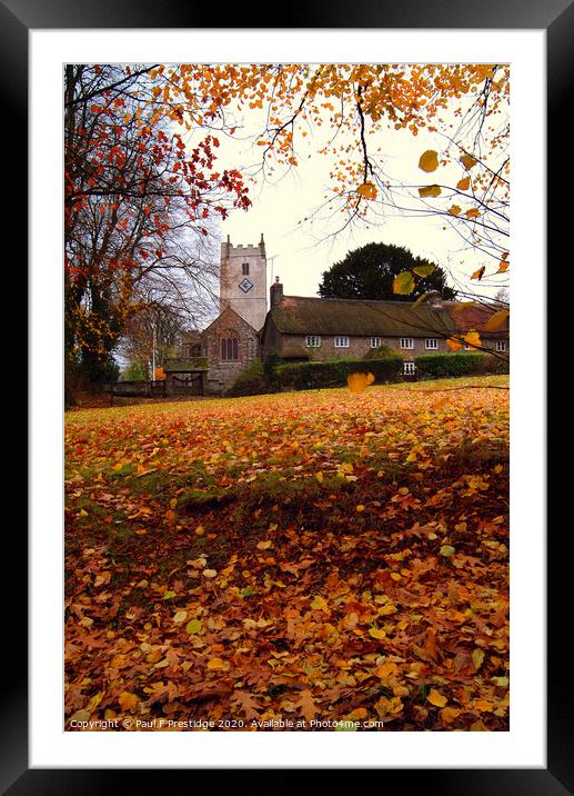 Manaton Church, Dartmoor,  in Autumn Framed Mounted Print by Paul F Prestidge