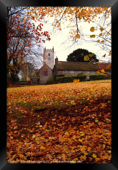 Manaton Church, Dartmoor,  in Autumn Framed Print by Paul F Prestidge